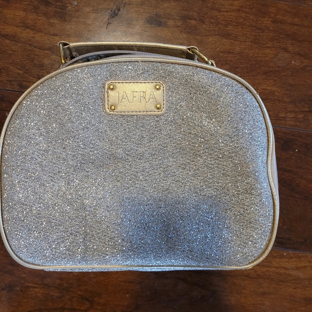 Gold cosmetic bag